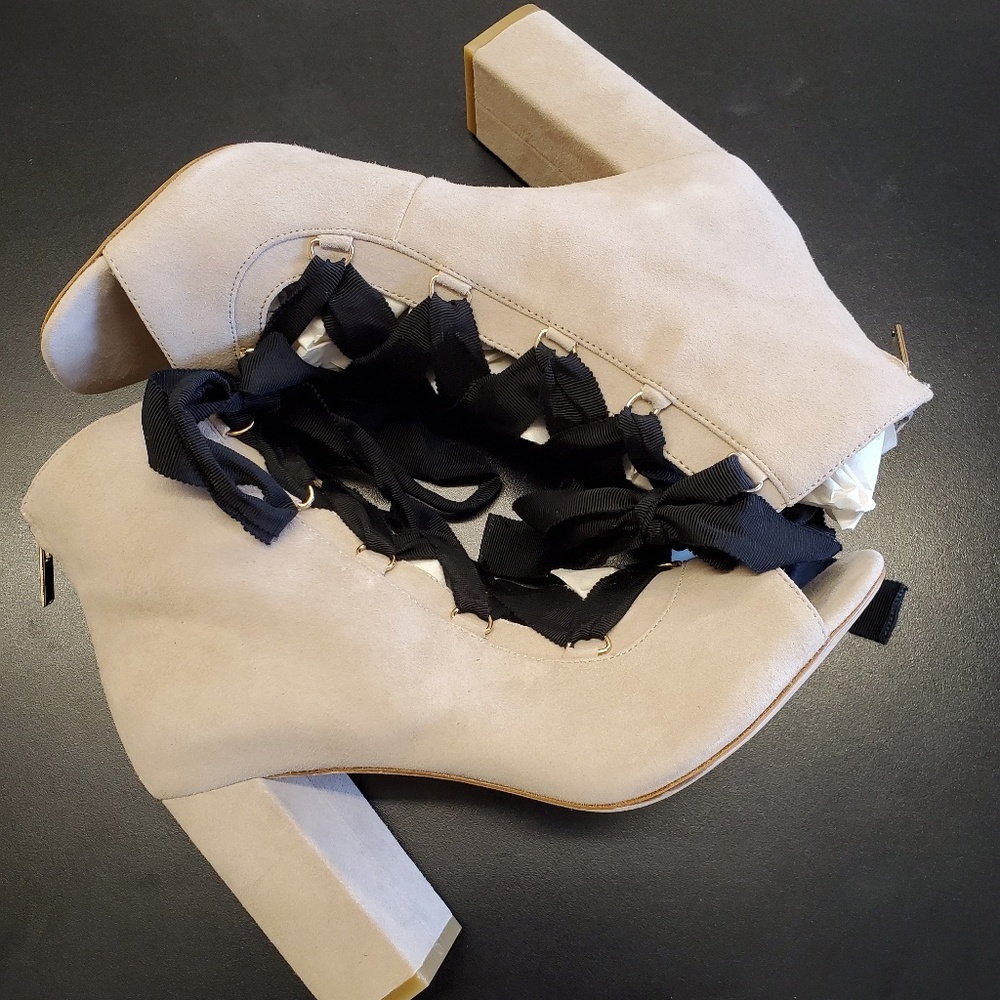 Joie  lace up suede booties